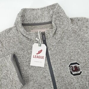 NEW USC South Carolina Gamecocks League Mens 2XL 1/4 Zip Fleece Pullover Gray